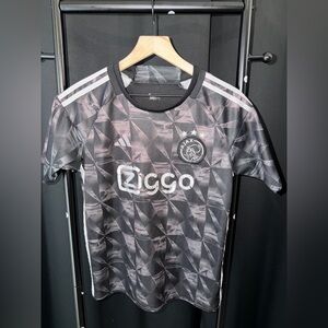 Vintage adidas Kids Black & Gray Ajax Ziggo Training Jersey